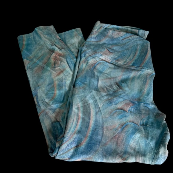 Evolution And Creation Watercolor Print Crop Leggings Sz XL - Picture 6 of 7